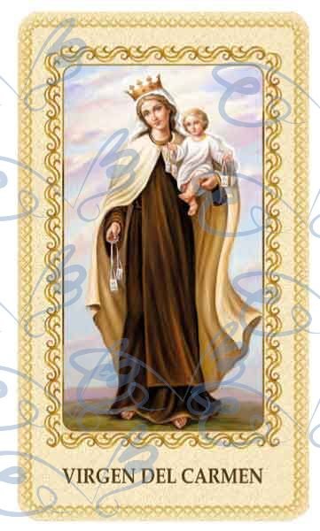 Our Lady of Mount Carmel card laminated