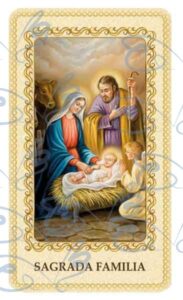 Estampa de la Sagrada Familia plastificada