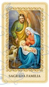 Estampa de la Sagrada Familia plastificada