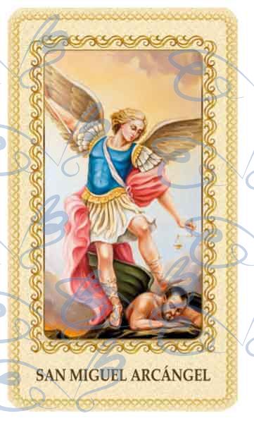 Arcangel Saint Michael card laminated