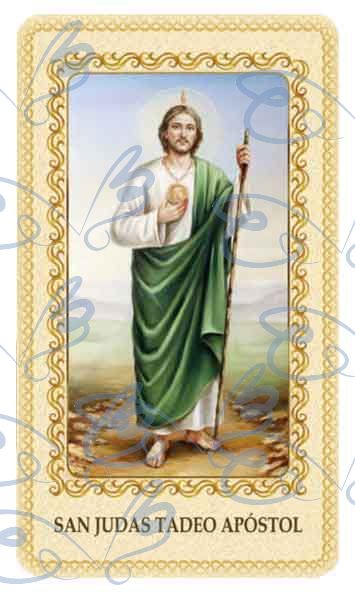 Saint Jude Thaddaeus card laminated