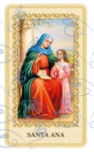 Estampa de Santa Ana plastificada