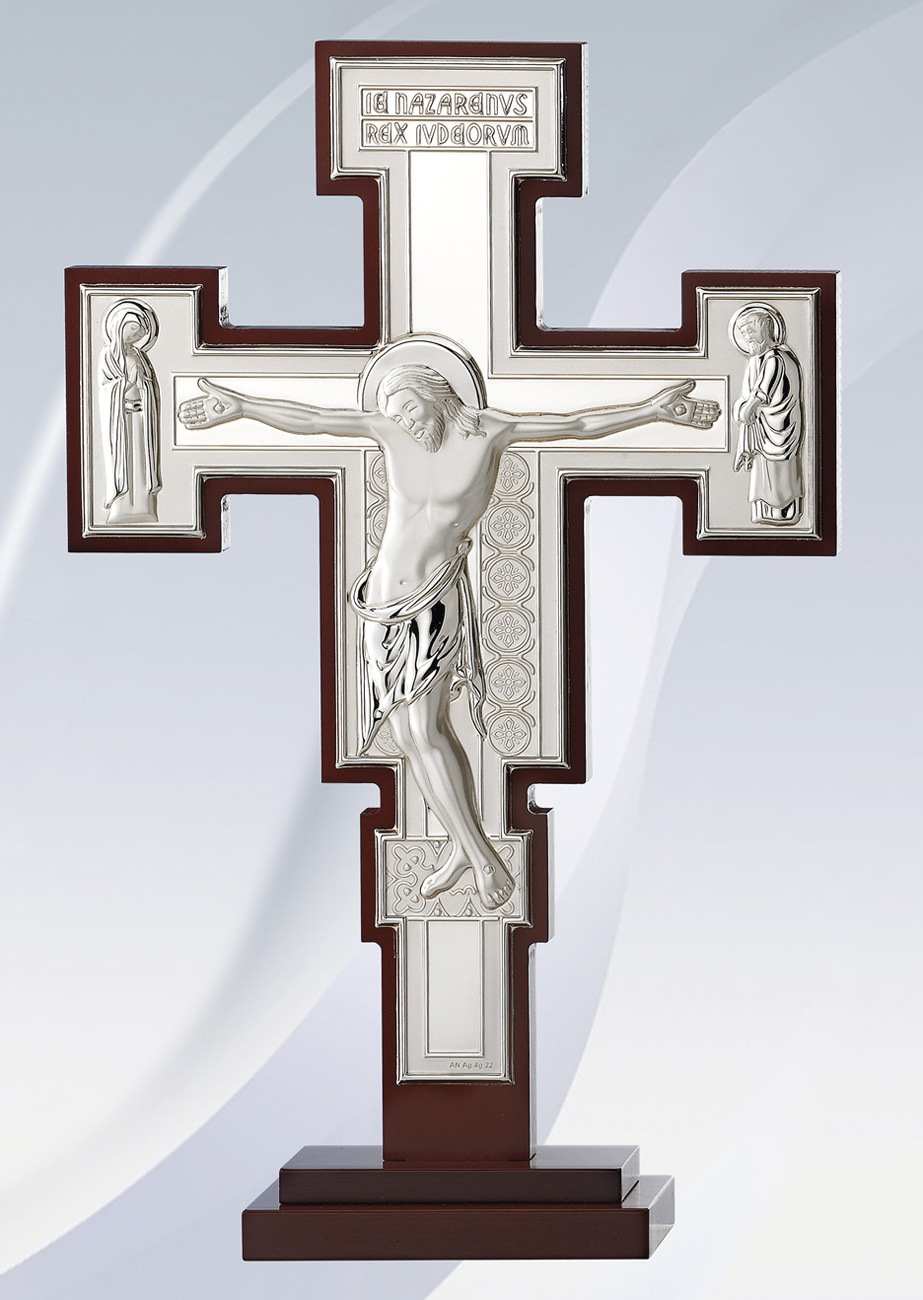 Saint Damiano Crucifix. Laminated silver