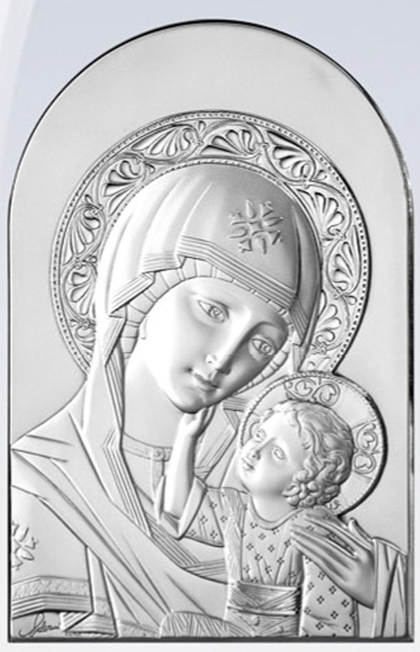 Our Lady of Perpetual Help altarpiece. Laminated silver