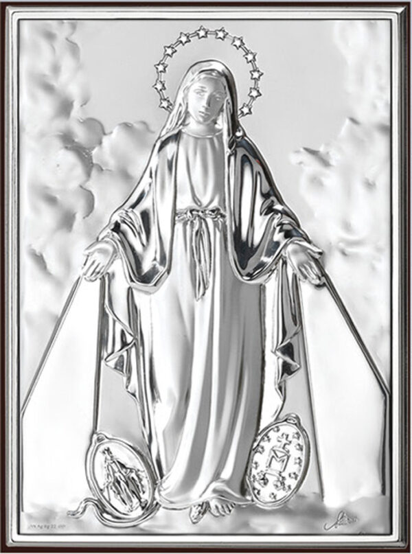 Our Lady of the Miracle. Laminated silver