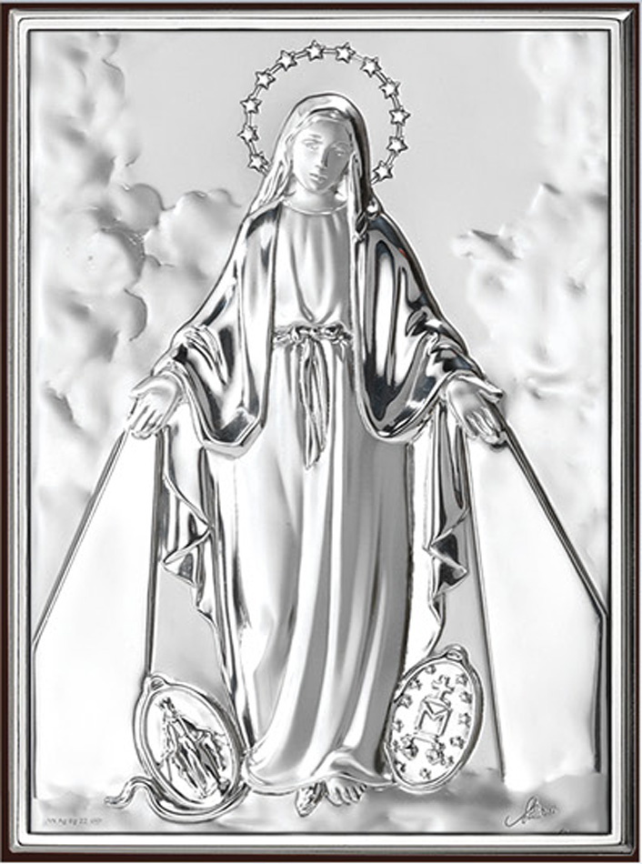 Retablo de la Virgen Milagrosa. Plata laminada