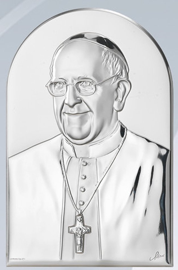 Retablo del Papa Francisco. Plata laminada