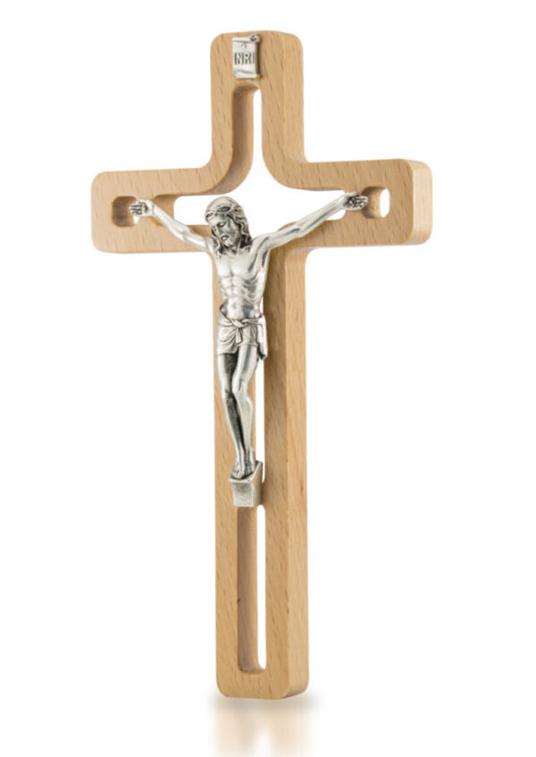 Wood stamped cross with Christ