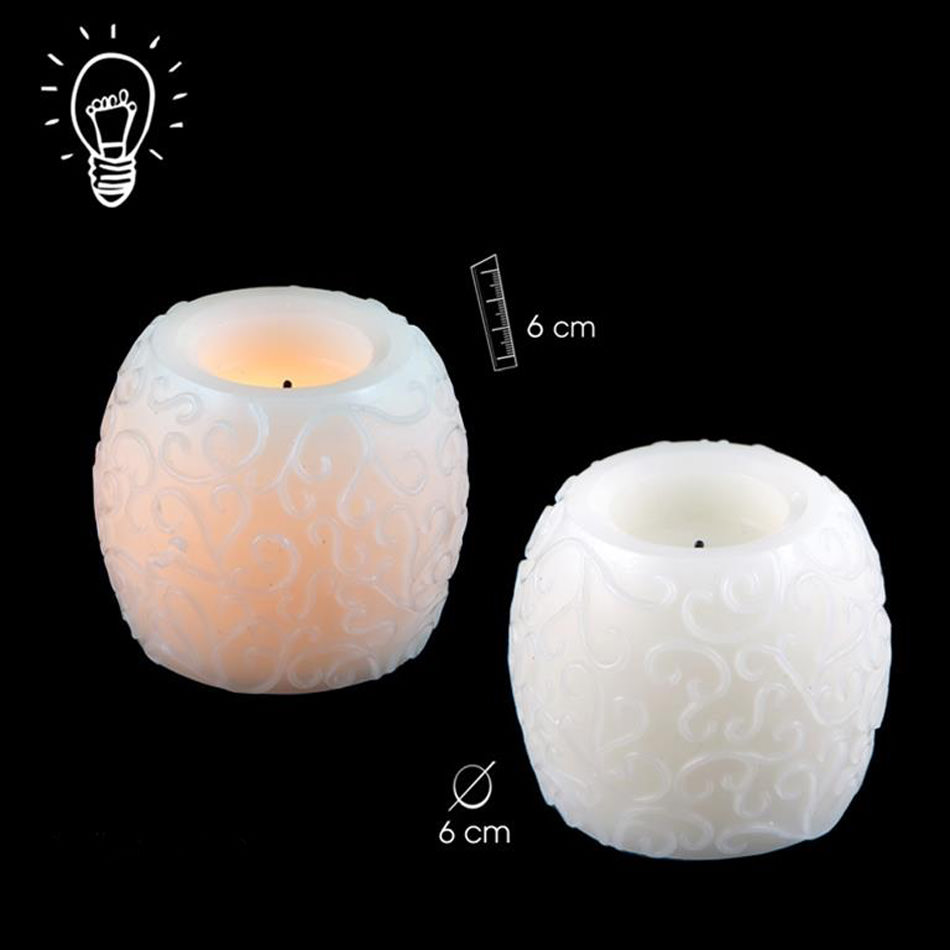 Wax candle. Batteries