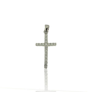 Cruz con circonitas. Plata de ley 925