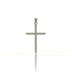 Cruz con circonitas. Plata de ley 925