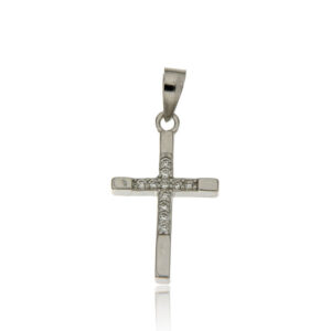 Cruz con circonitas. Plata de ley 925