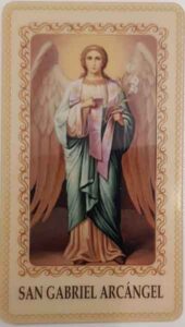 Estampa de San Gabriel arcangel plastificada