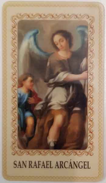 Saint Raphael the Archangel card laminated