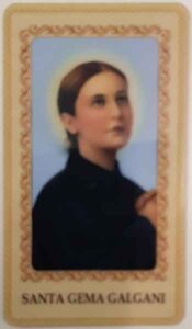 Estampa de Santa Gema plastificada