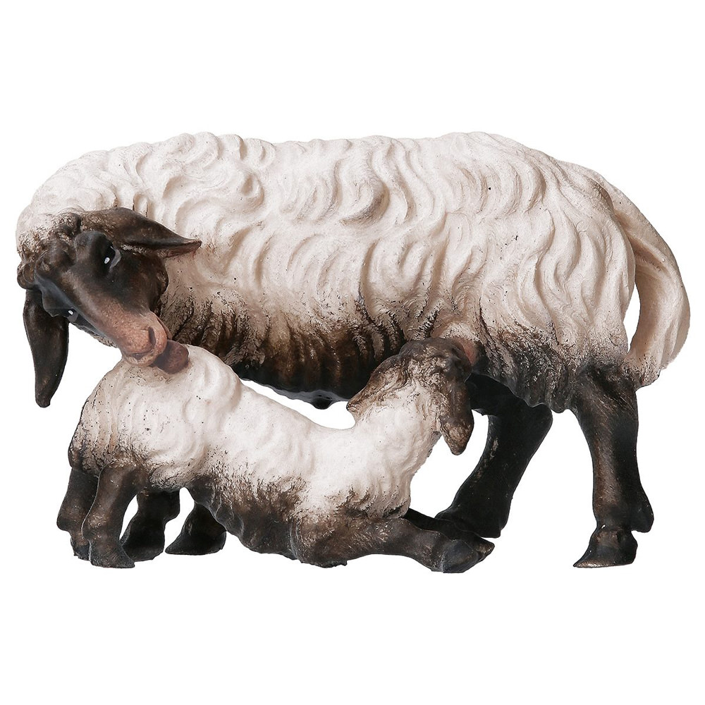 Sheep with lamb black head (Casales Nativity)