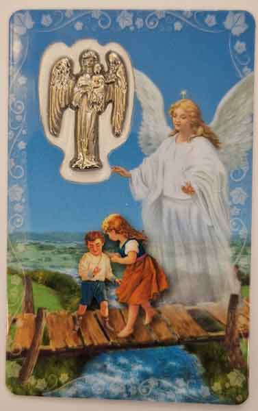 Estampa del Angel de la Guarda con medalla