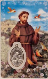 Estampa de San Francisco de Asis con medalla