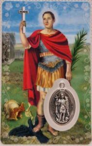 Estampa de San Expedito con medalla