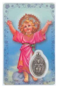 Estampa del Divino Niño con medalla