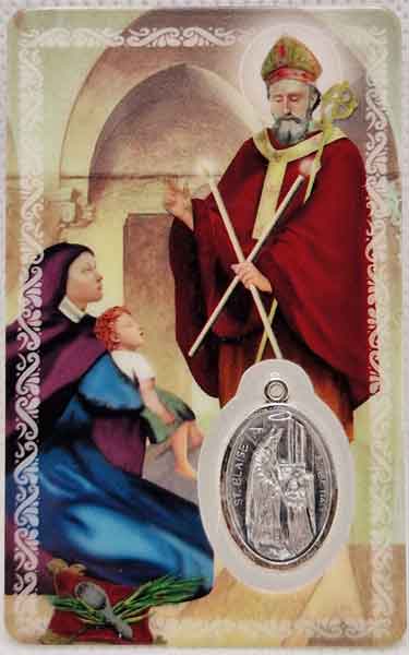 Estampa de San Blas con medalla