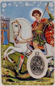 Estampa de San Jorge con medalla