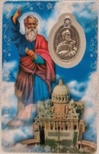 Estampa de San Pedro con medalla