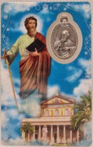 Estampa de San Pablo con medalla