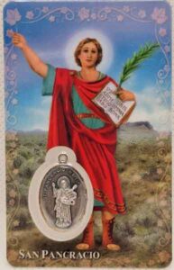 Estampa de San Pancracio con medalla