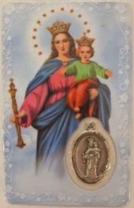 Estampa de Maria Auxiliadora con medalla