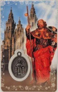 Estampa de San Santiago apostol con medalla