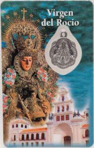 Estampa de la Virgen del Rocio con medalla