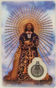 Estampa del Cristo de Medinacelli con medalla