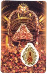 Estampa de la Virgen del Coro con medalla