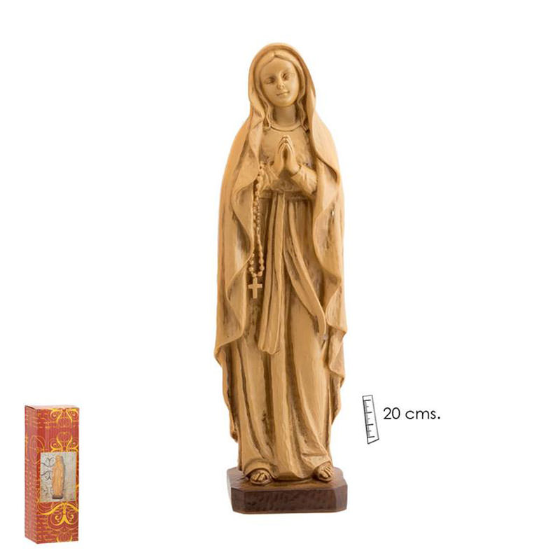 Our Lady of Lourdes imitation wood