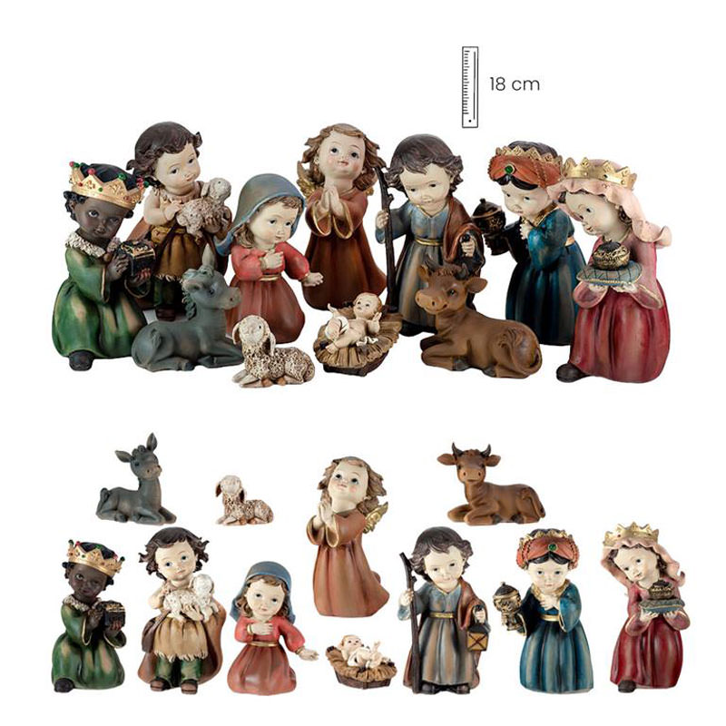 Children’s nativity, 11 pieces