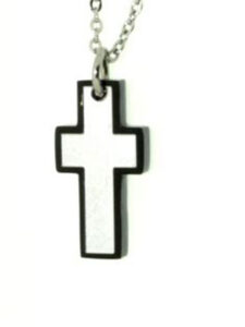 Cross bicolor with chain. Steel