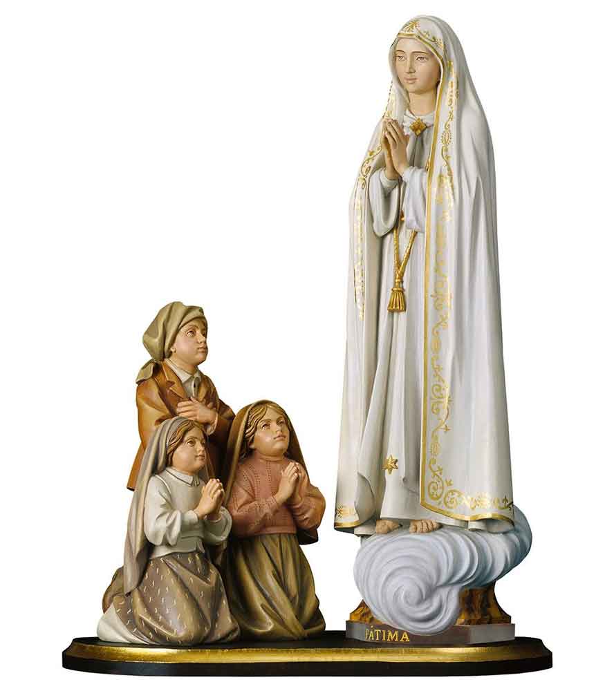 Virgen de Fatima con pastorcillos