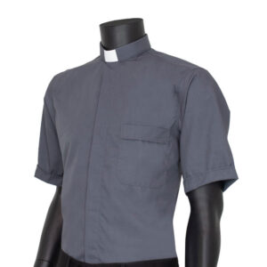 Clergyman smooth Shirt short sleeve. 100% cotton.  Various colors.