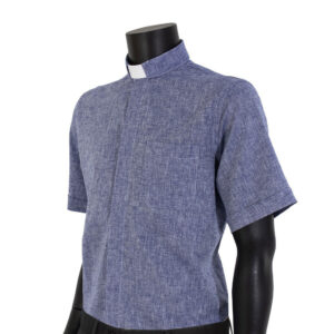 Camisa Clergyman. Manga corta. Mixto Lino. Varios colores.