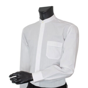 Clergyman Shirt for cassock. Covered collar. 100% cotton