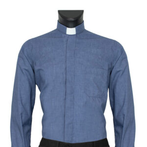 Camisa Clergyman Jeans. Manga corta. Mixto Algodón