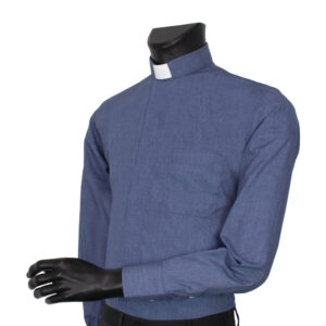 Camisa Clergyman Jeans. Manga larga. Mixto Algodón