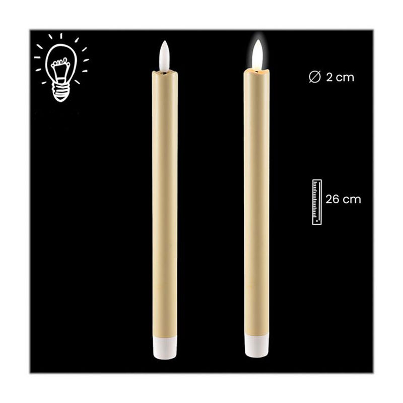 Set of 2 candles. Batteries