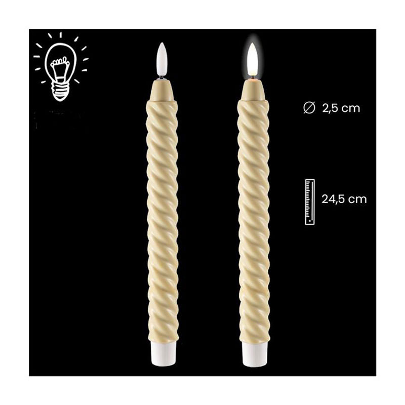 Set of 2 candles. Batteries