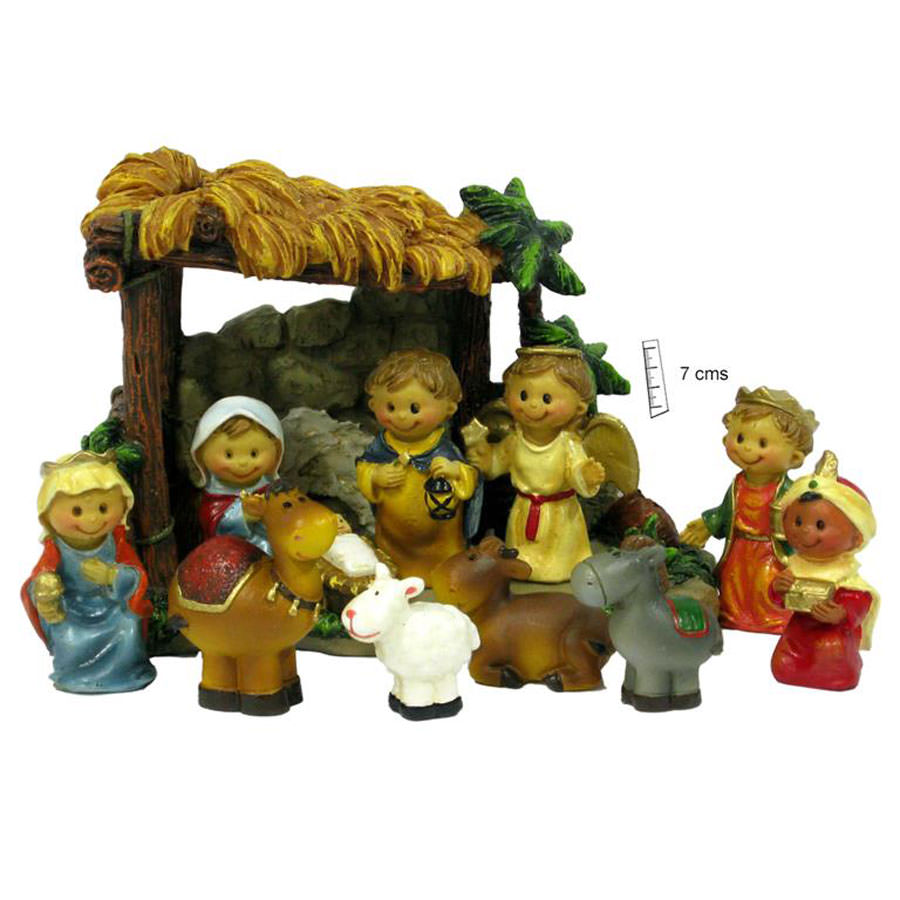 Children’s nativity, 11 pieces