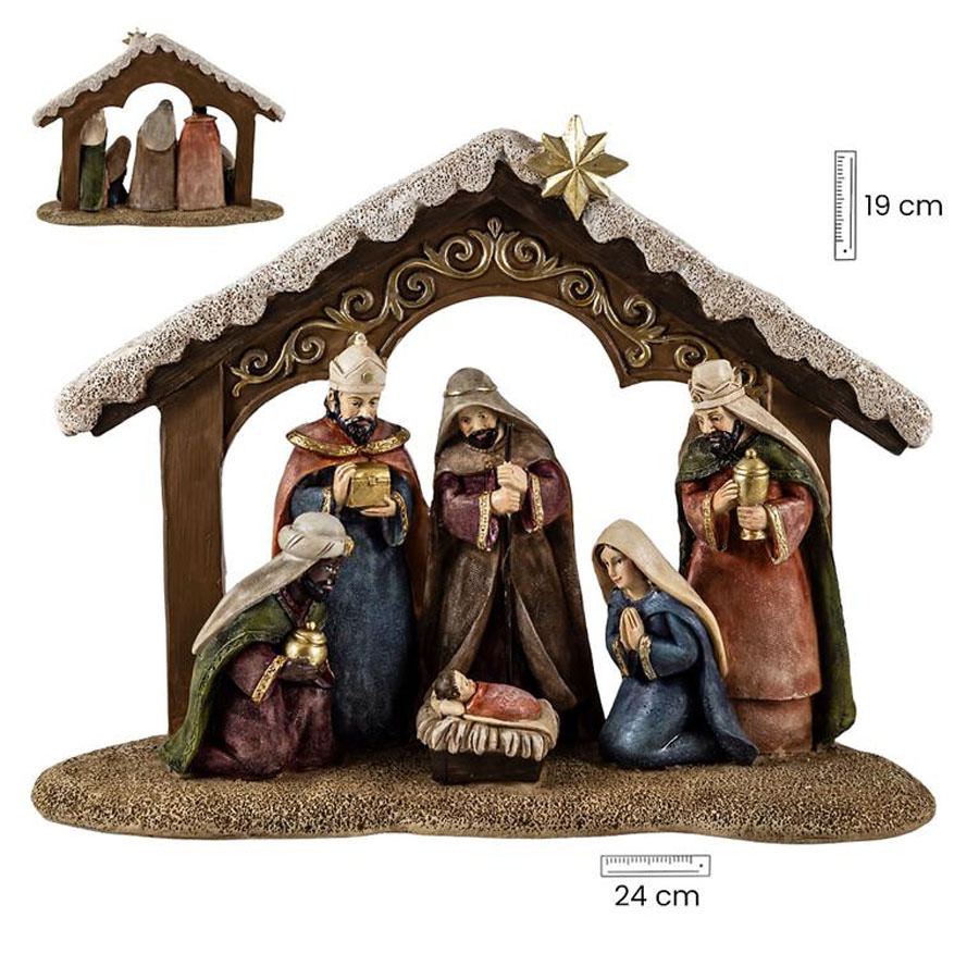 Nativity with three wise men and Nativity scene