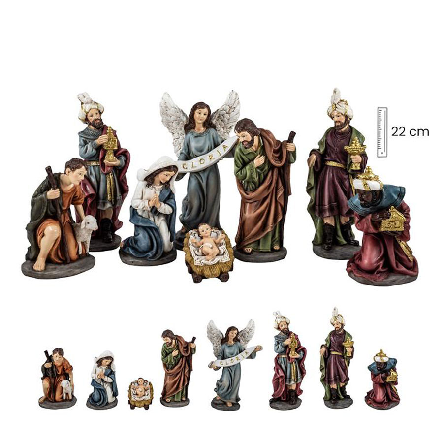 Nativity 11 pieces. 22 cm