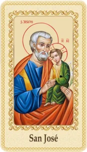 Estampa de San José plastificada