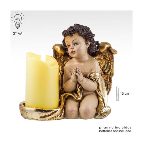 Angel kneeling with candle